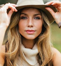 Blonde Woman Wearing a Hat