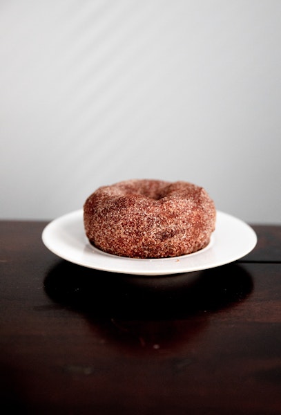 Cinnamon sugar donut on a plate