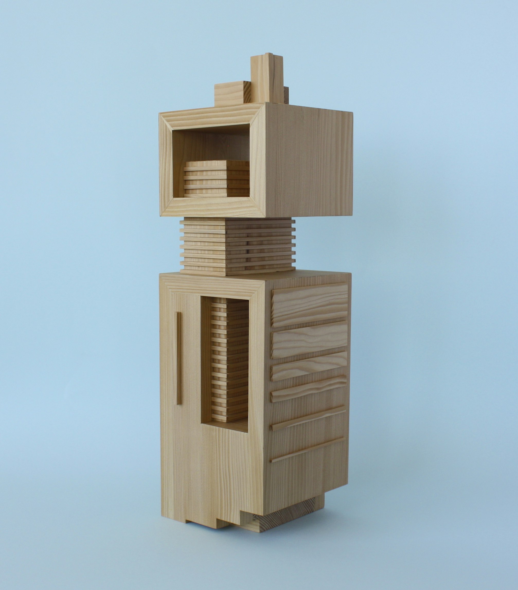 wood sculpture tower