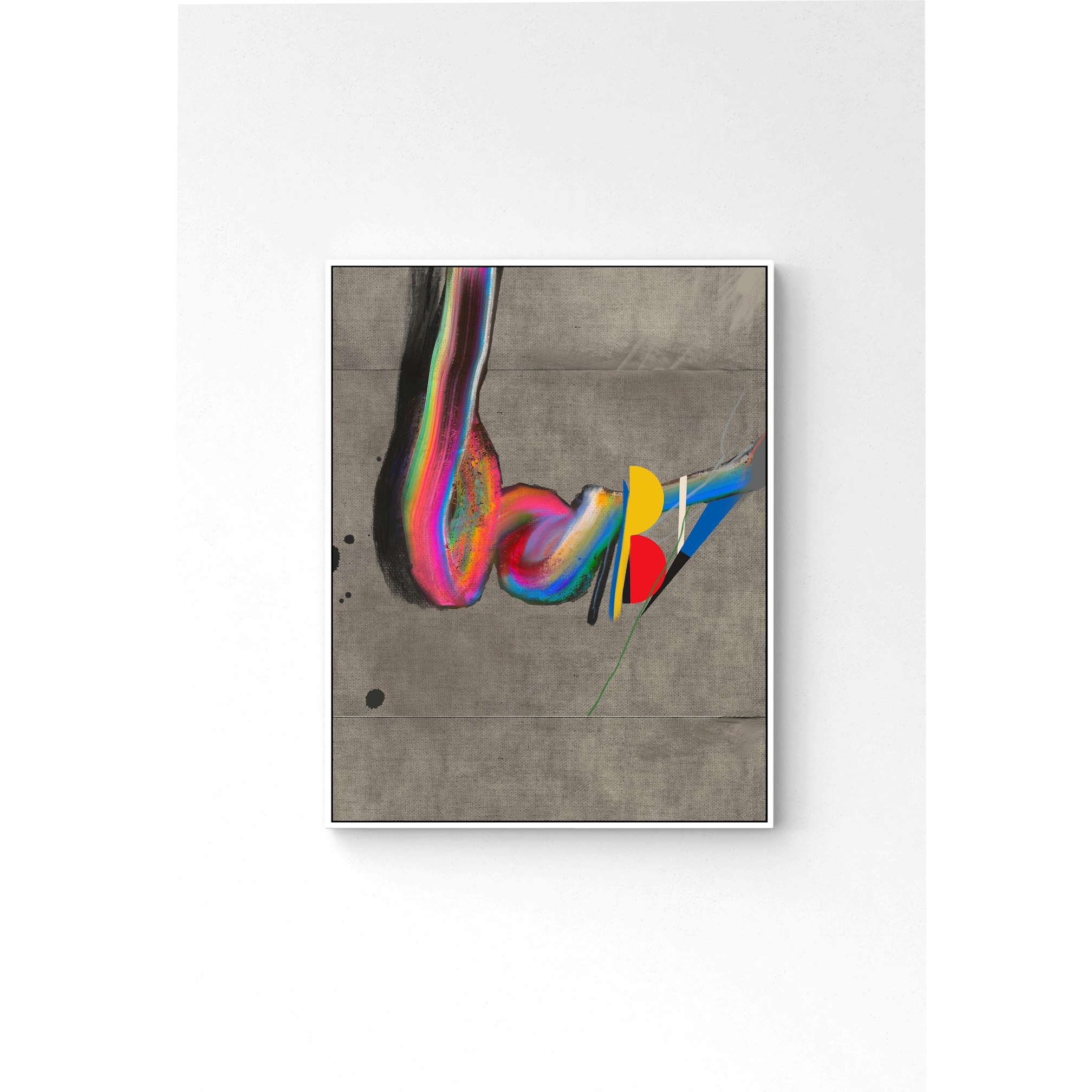 Multi-color Semi-Abstract "B-A-B-Y" with grey background