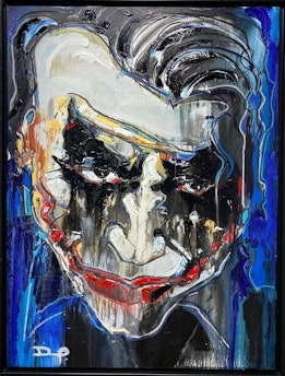 Joker from Batman with blue background