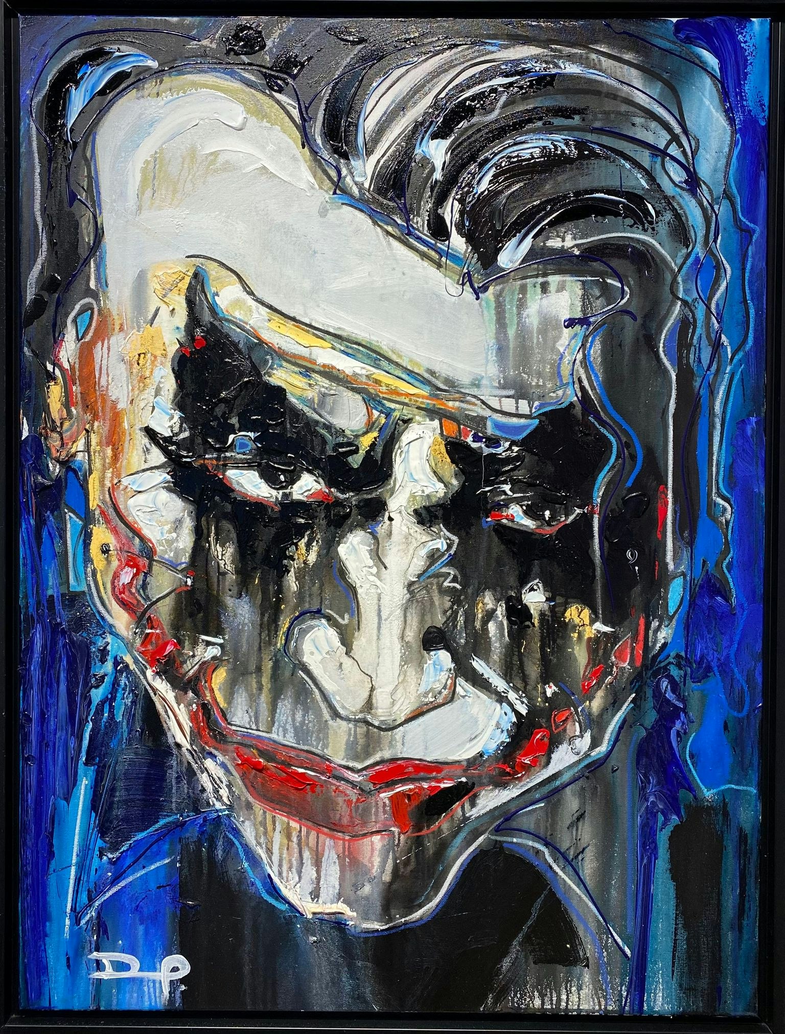 Joker from Batman with blue background