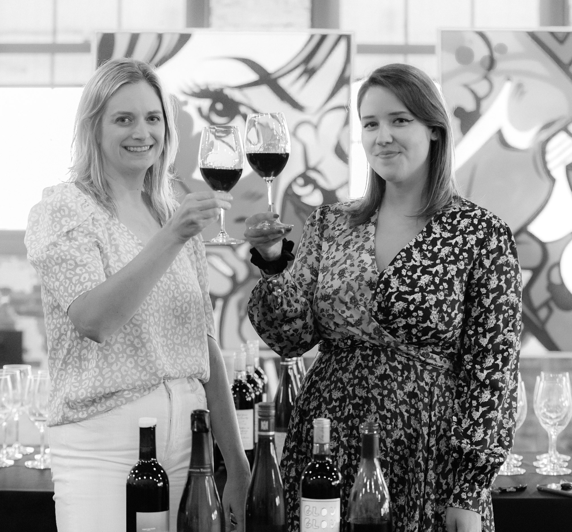 wine sips and sights black and white