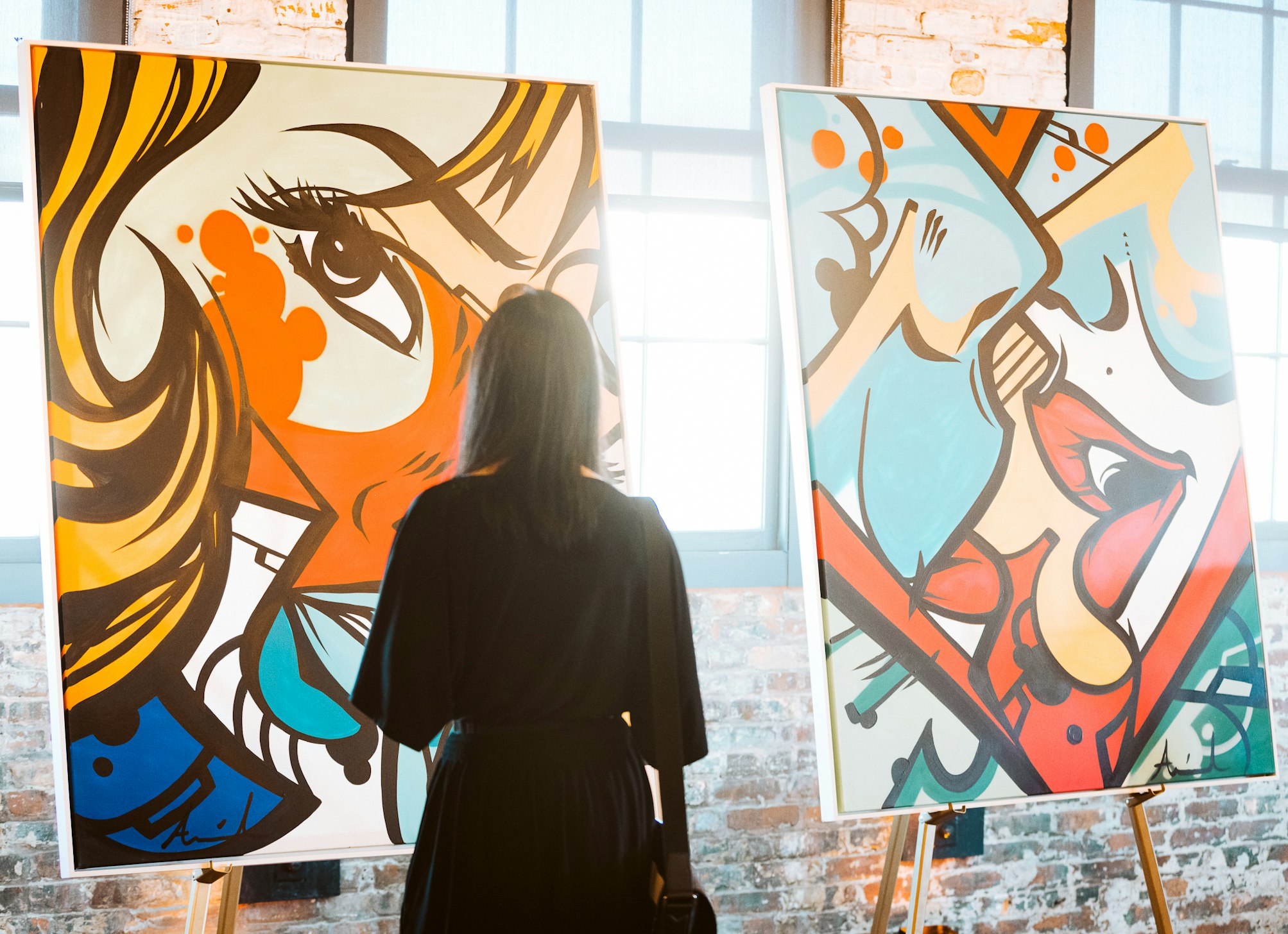 staring at artwork