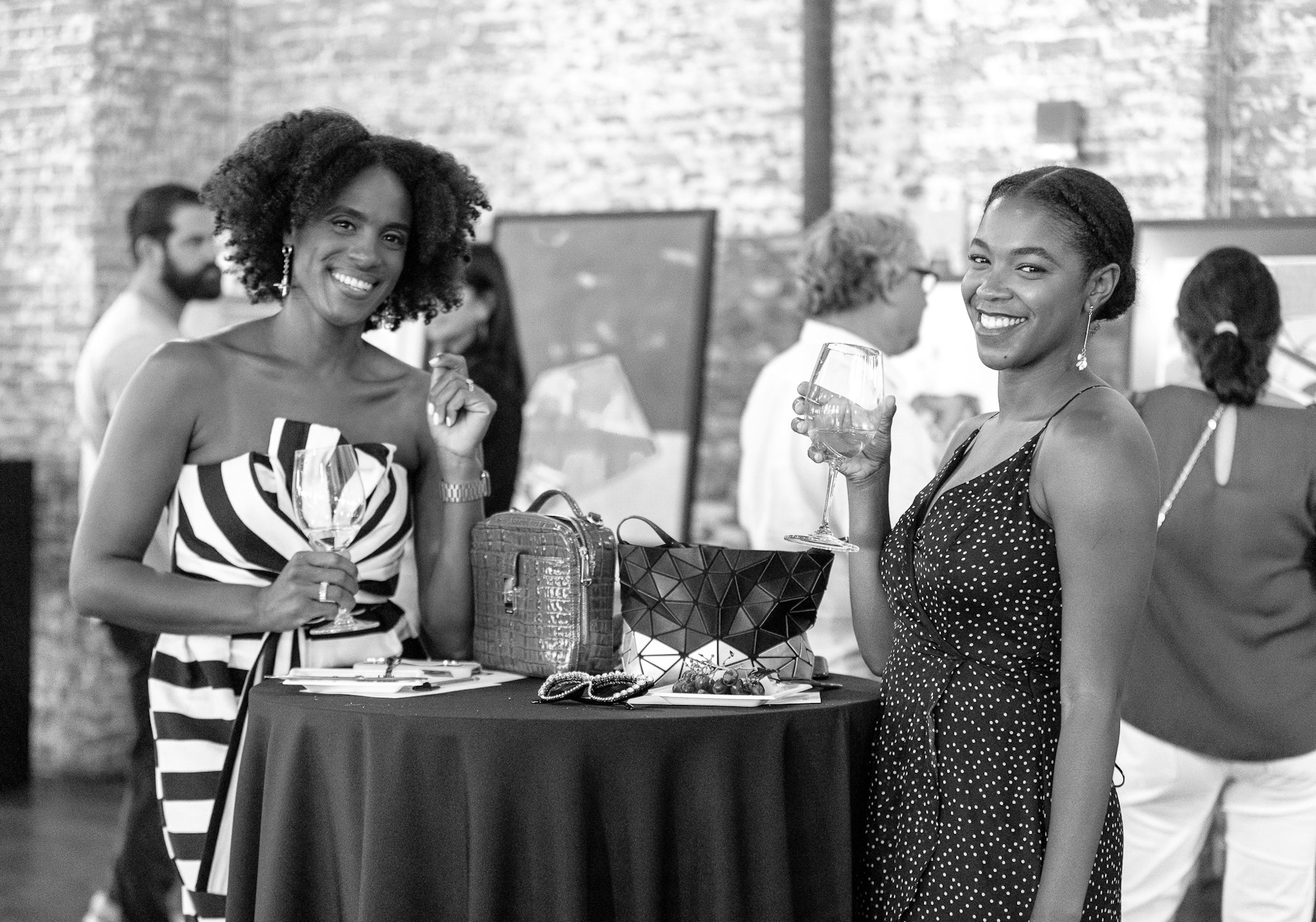 wine and guests sips and sights gray scale