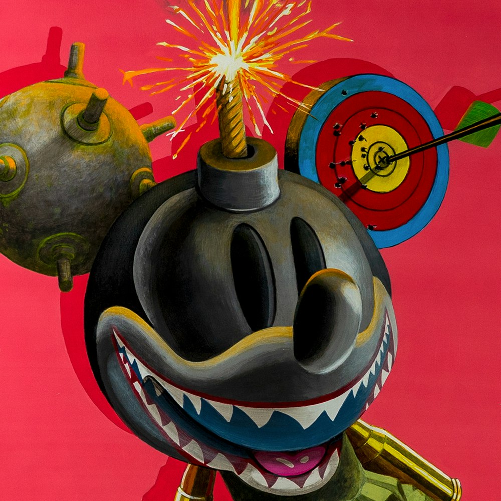 Mickey Mouse Silhouette Made of Weapons