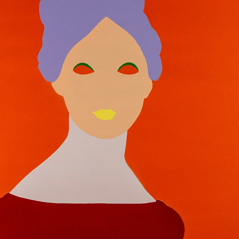 woman silhouette orange background