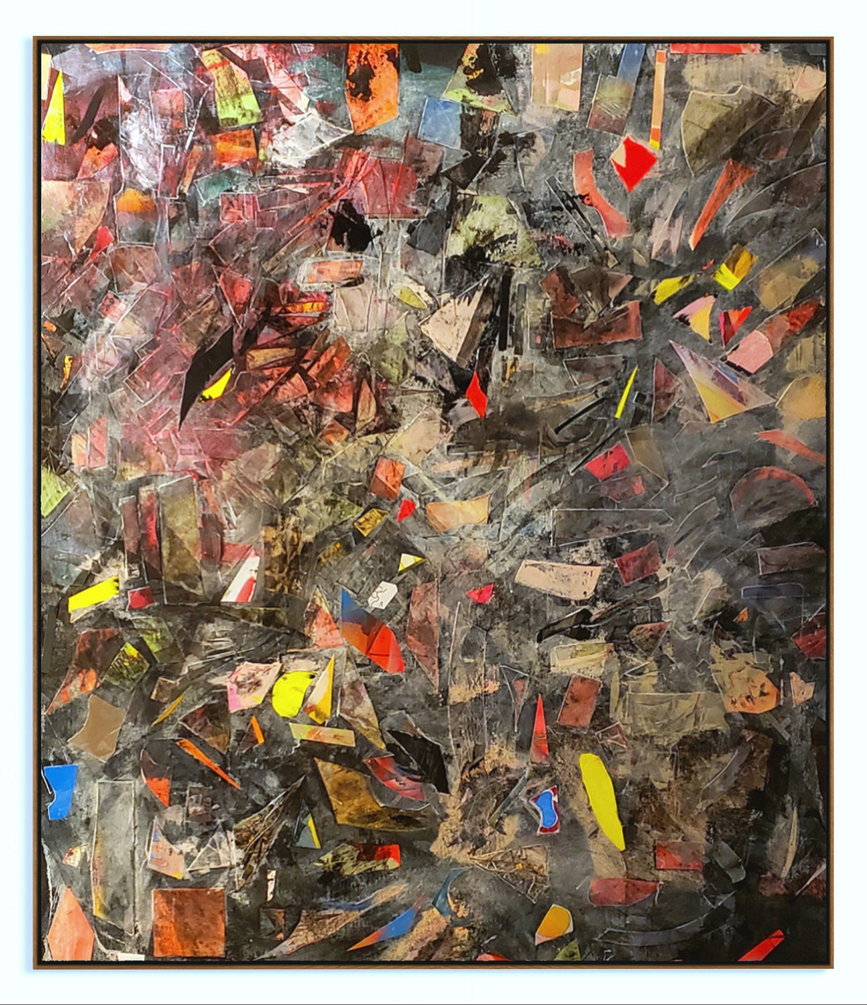 black and multi color abstract collage