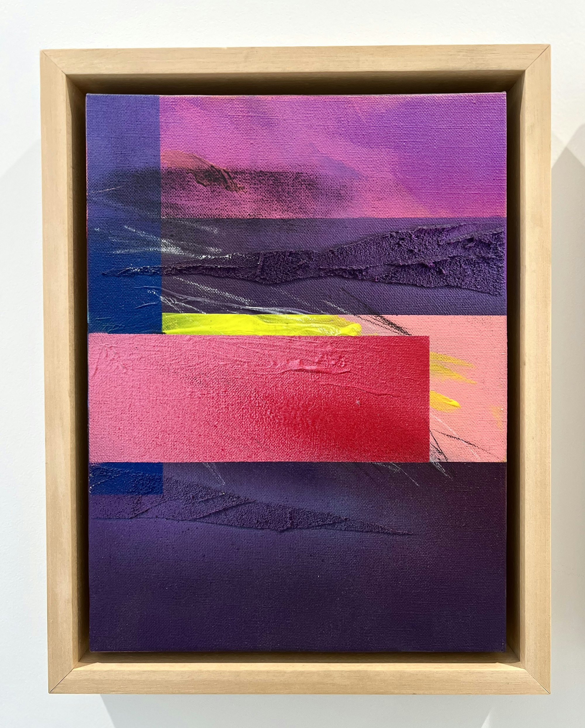 red rectangle over purple and pink mountain texture