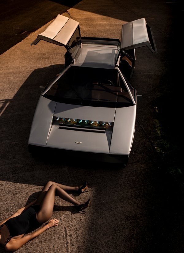 Aston Martin Bulldog and model