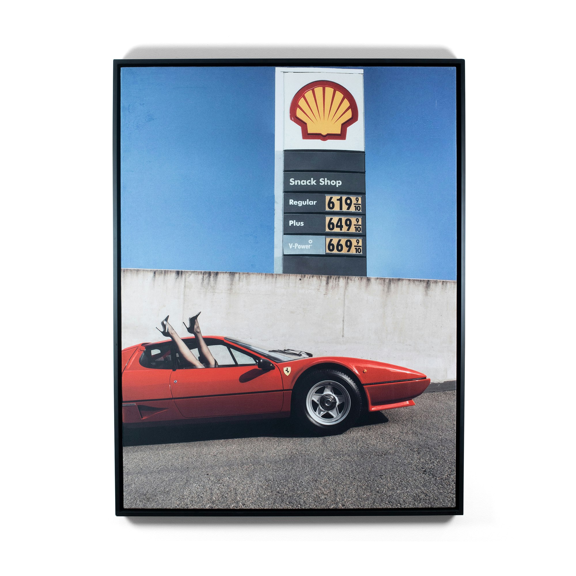 gas sign and ferrari