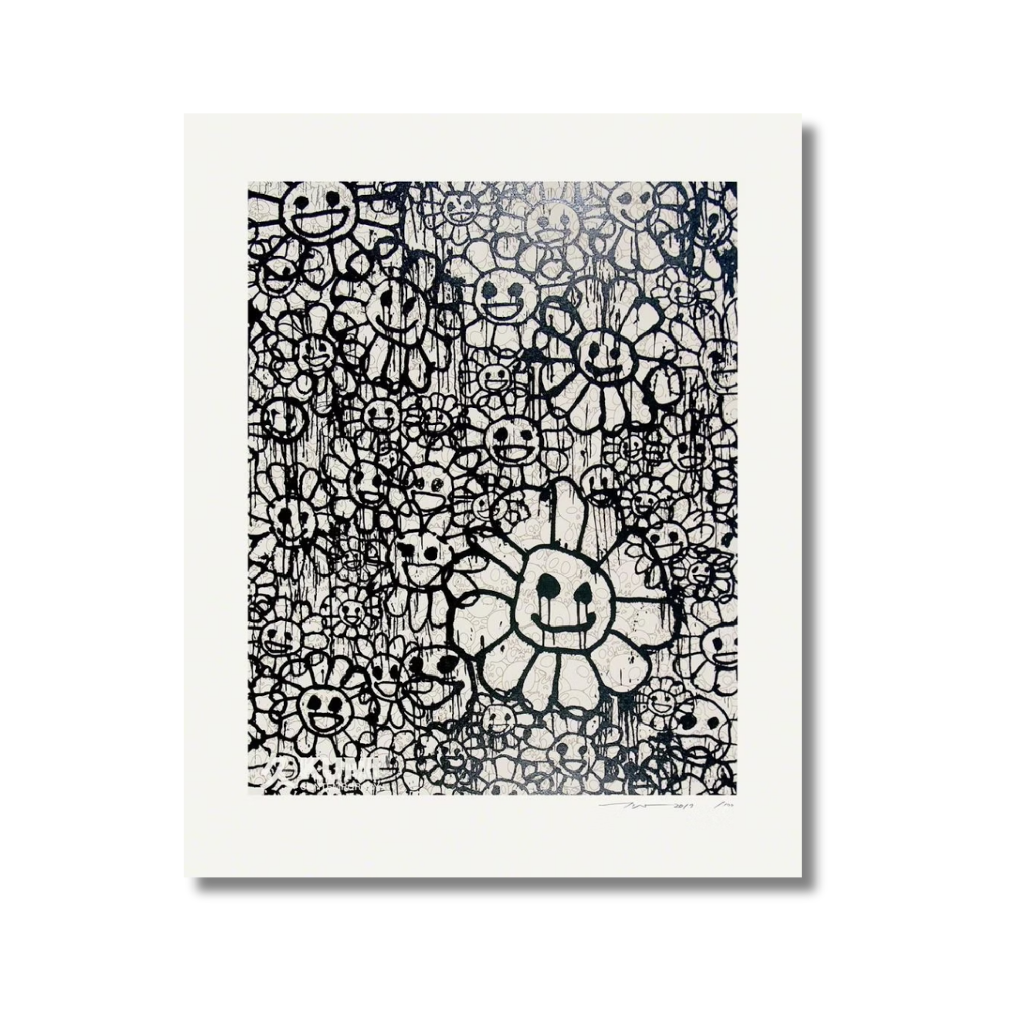 Flowers B Beige  Madsaki x Murakami  Lithograph