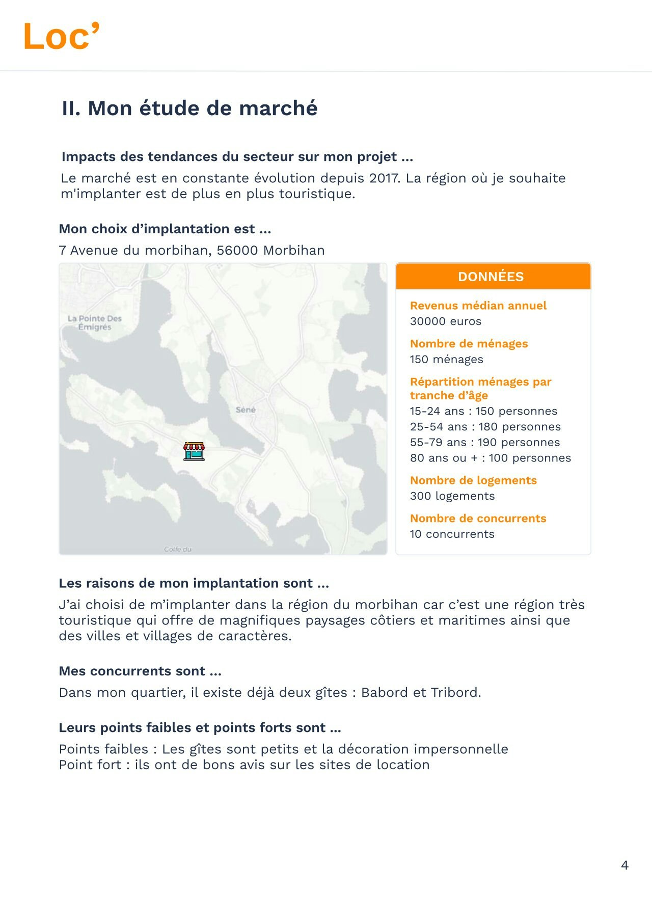exemple business plan étude de marché