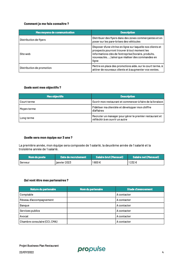 business plan restaurant gratuit pdf Buisness plan restaurant
