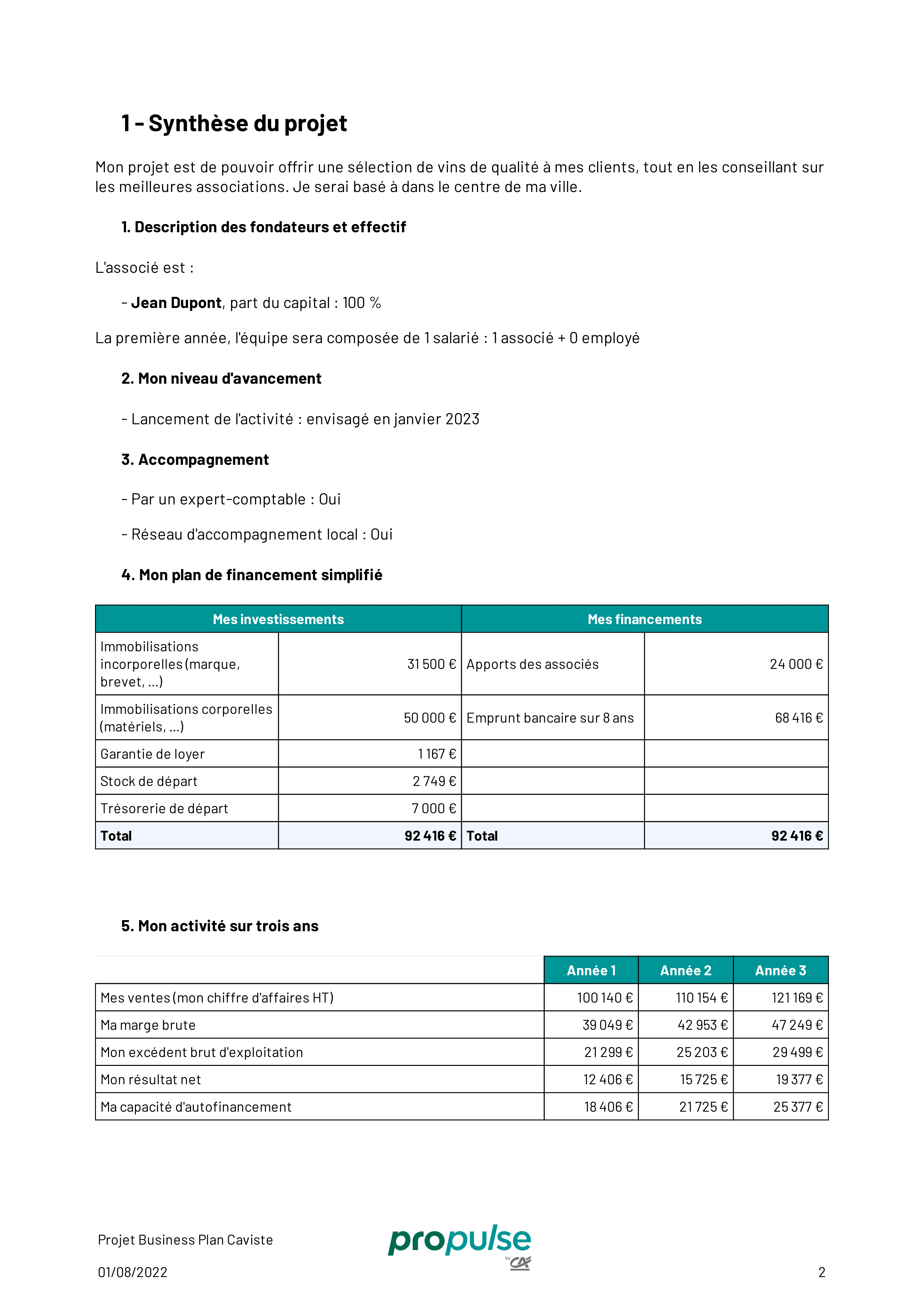 Présentation du projet caviste