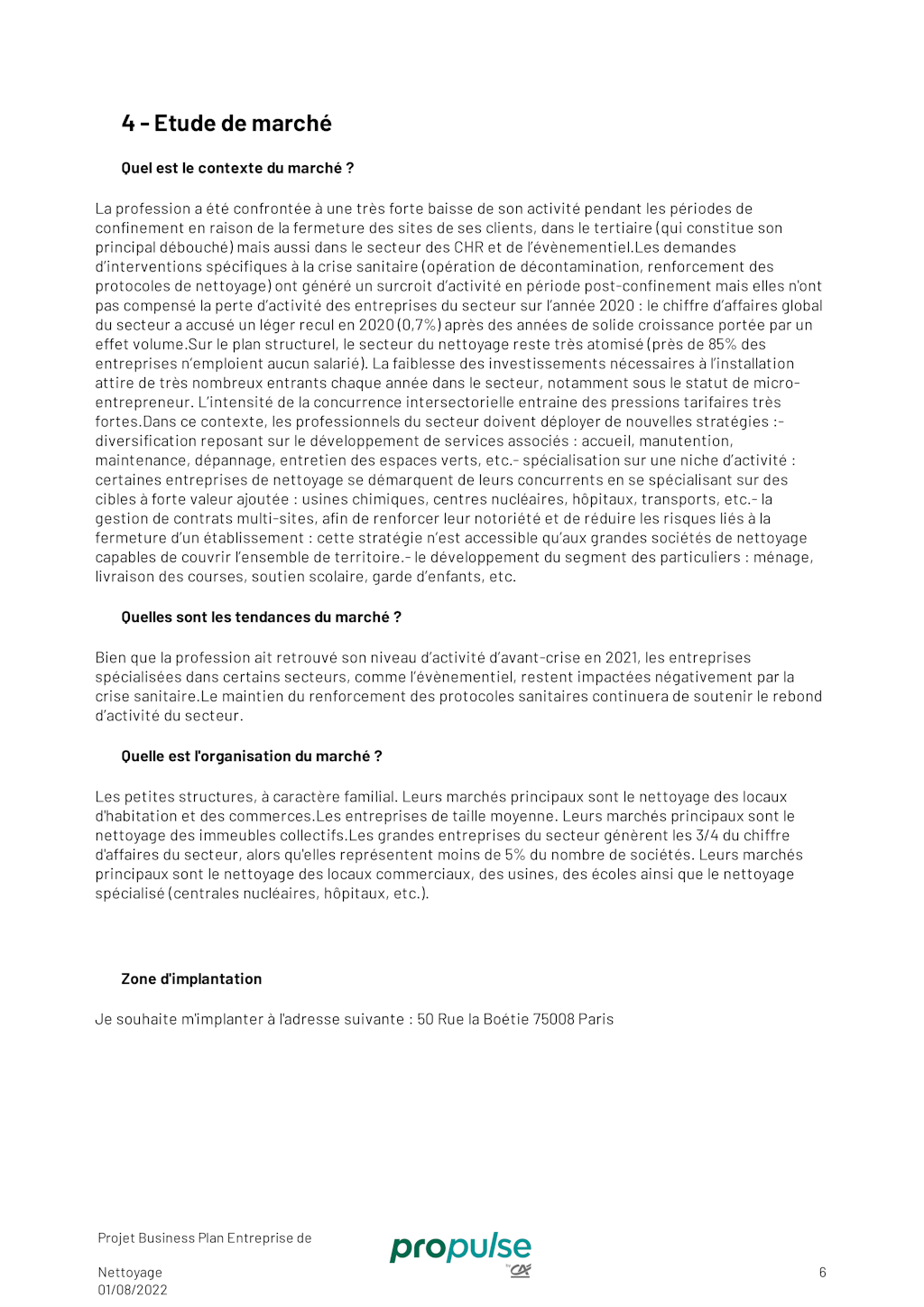 Etude de marché Etude de marché