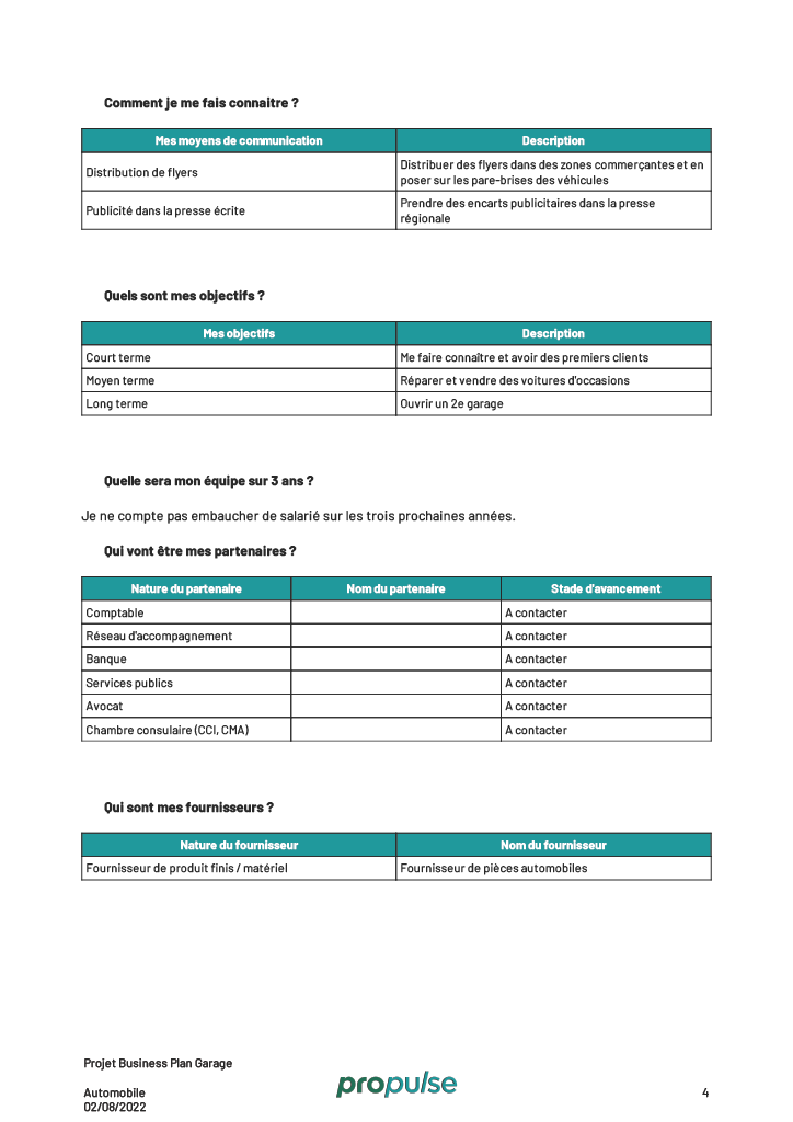 Réaliser facilement un business plan pour garage automobile