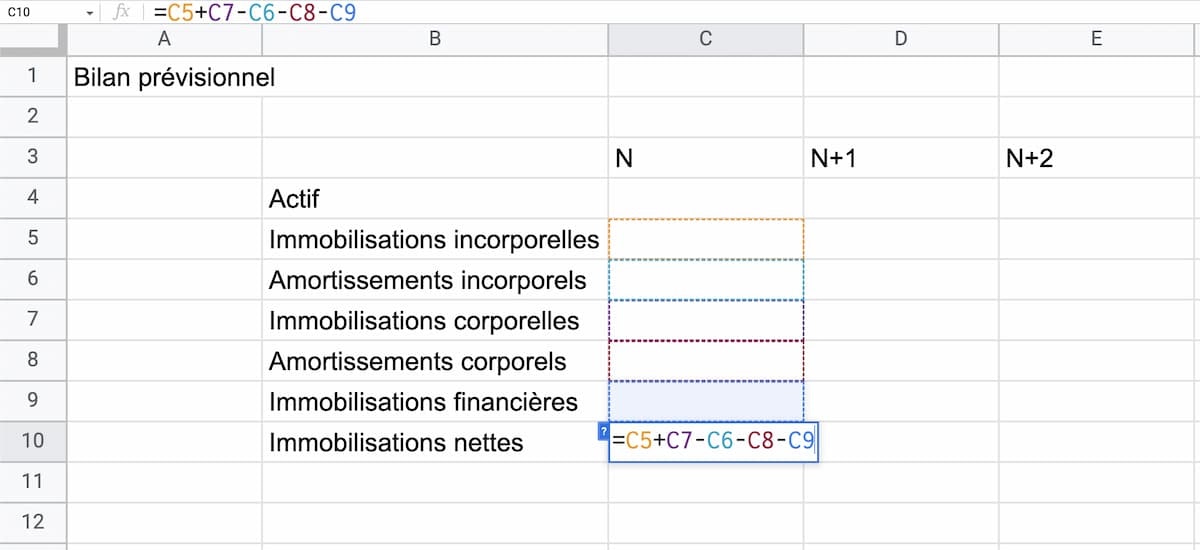 Exemple de bilan prévisionnel Excel