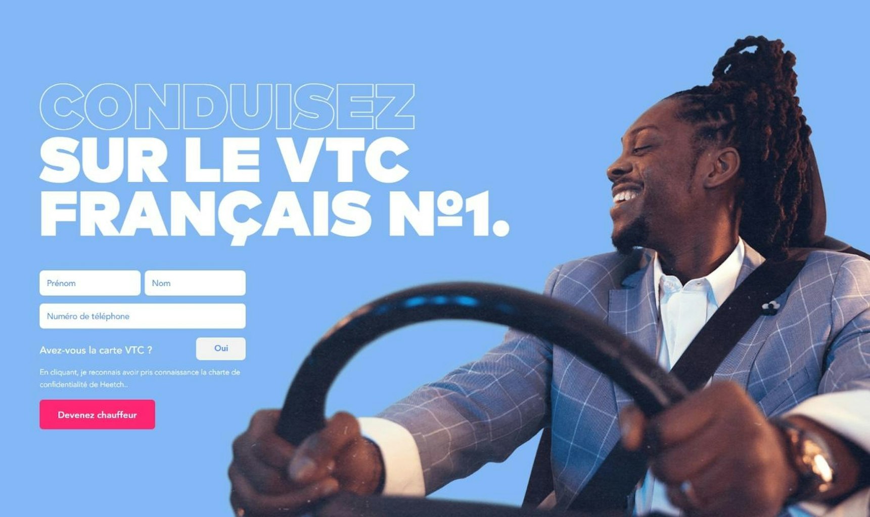 Inscription pour devenir chauffeur Heetch