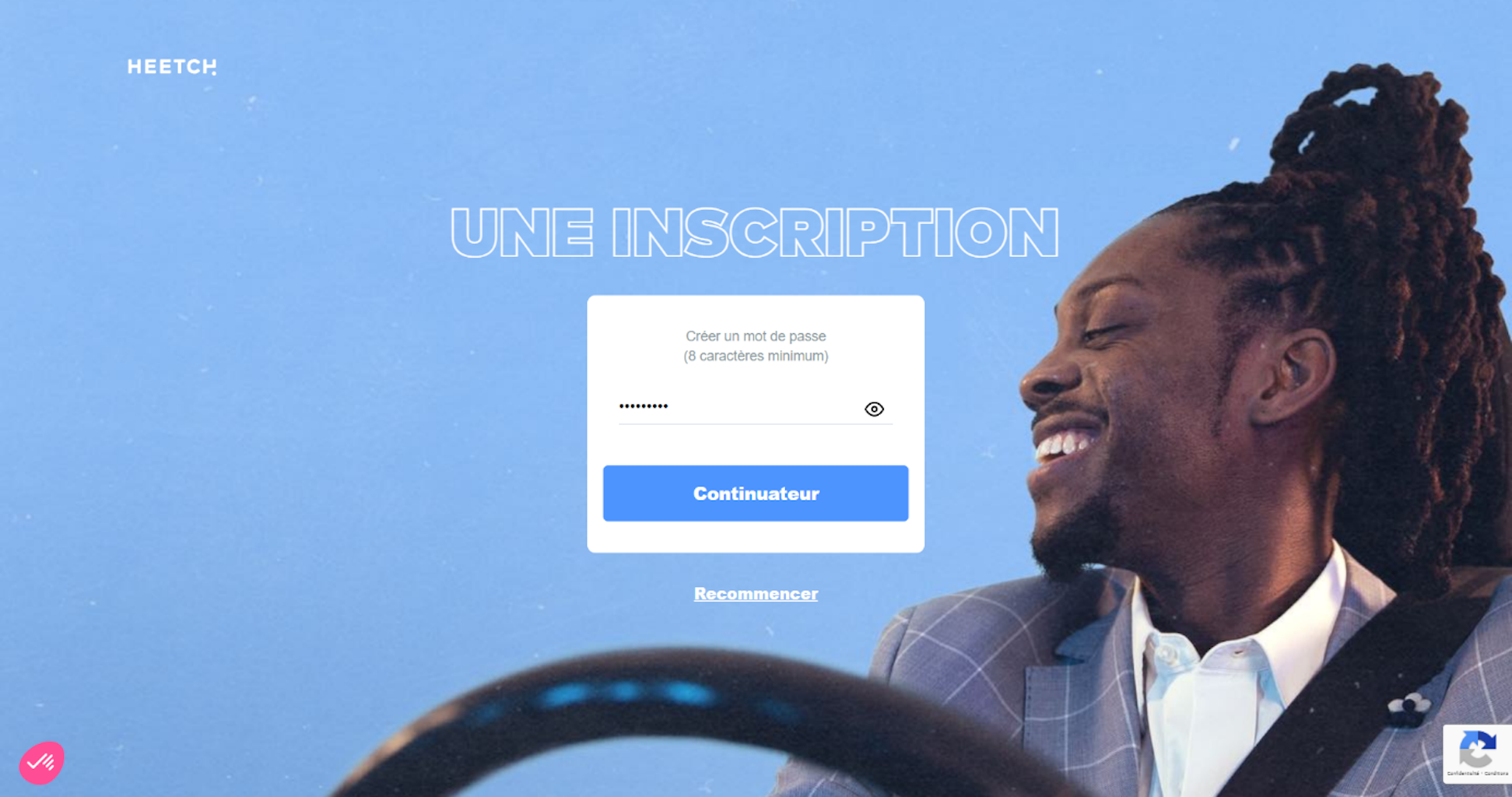 Mot de passe pour devenir chauffeur Heetch
