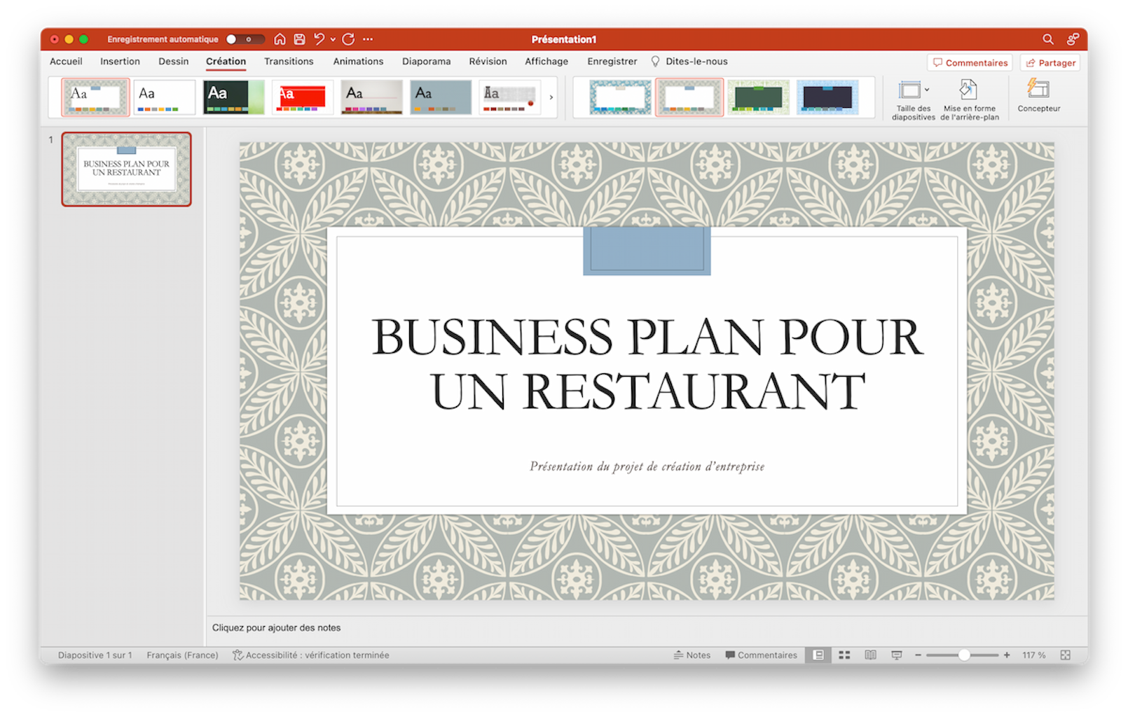 Modèle de business plan PowerPoint