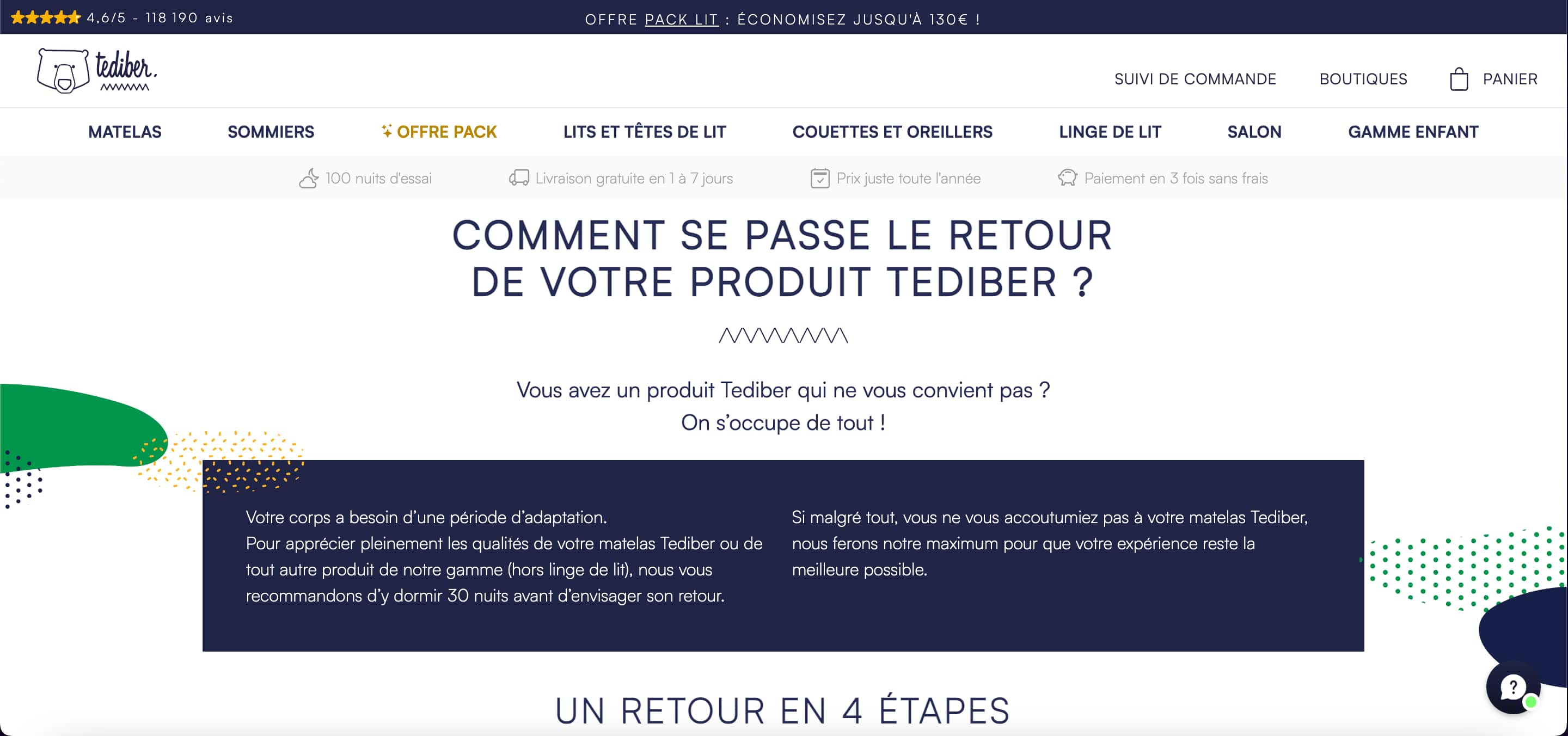 Page Retour Produit Tediber