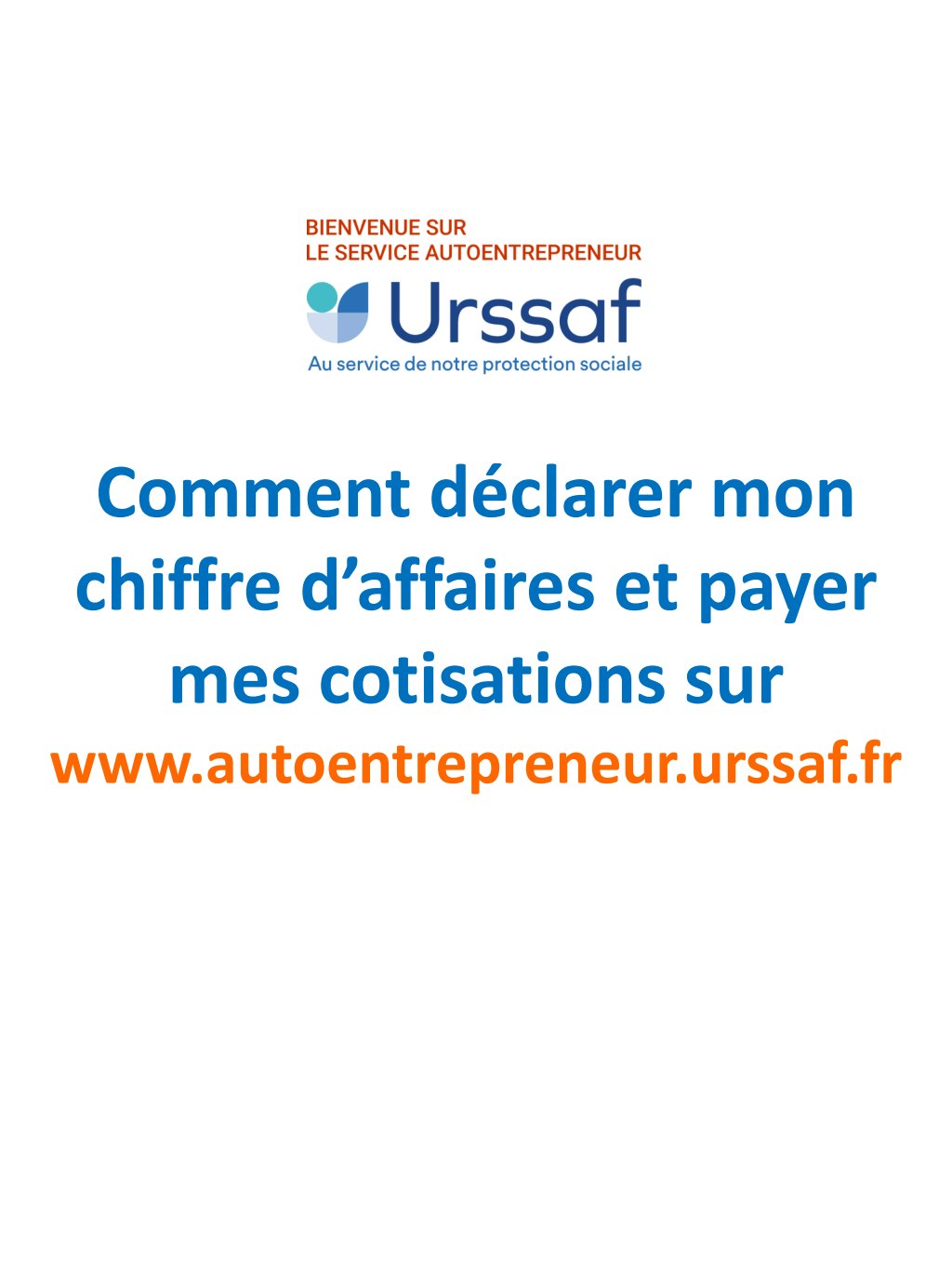 Guide Urssaf déclaration chiffre d'affaires