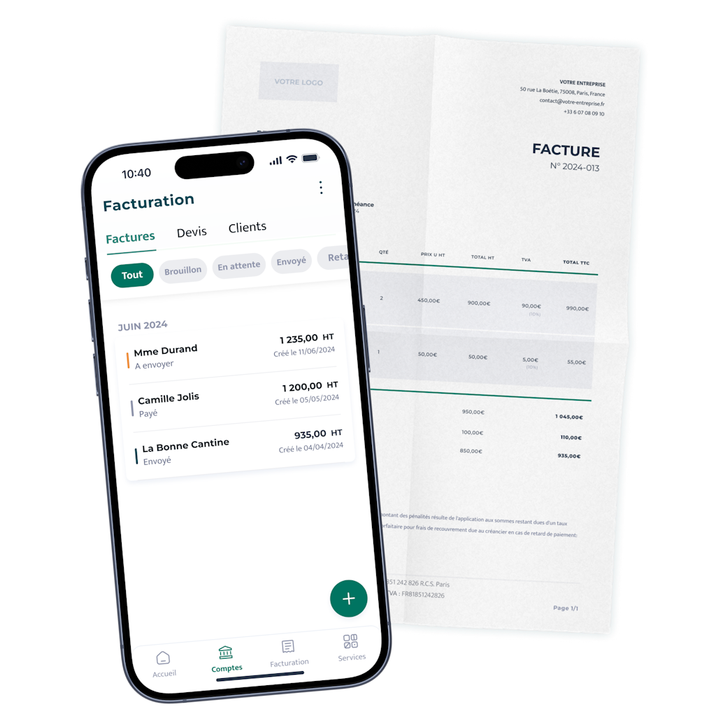Facture et devis application Propulse by CA