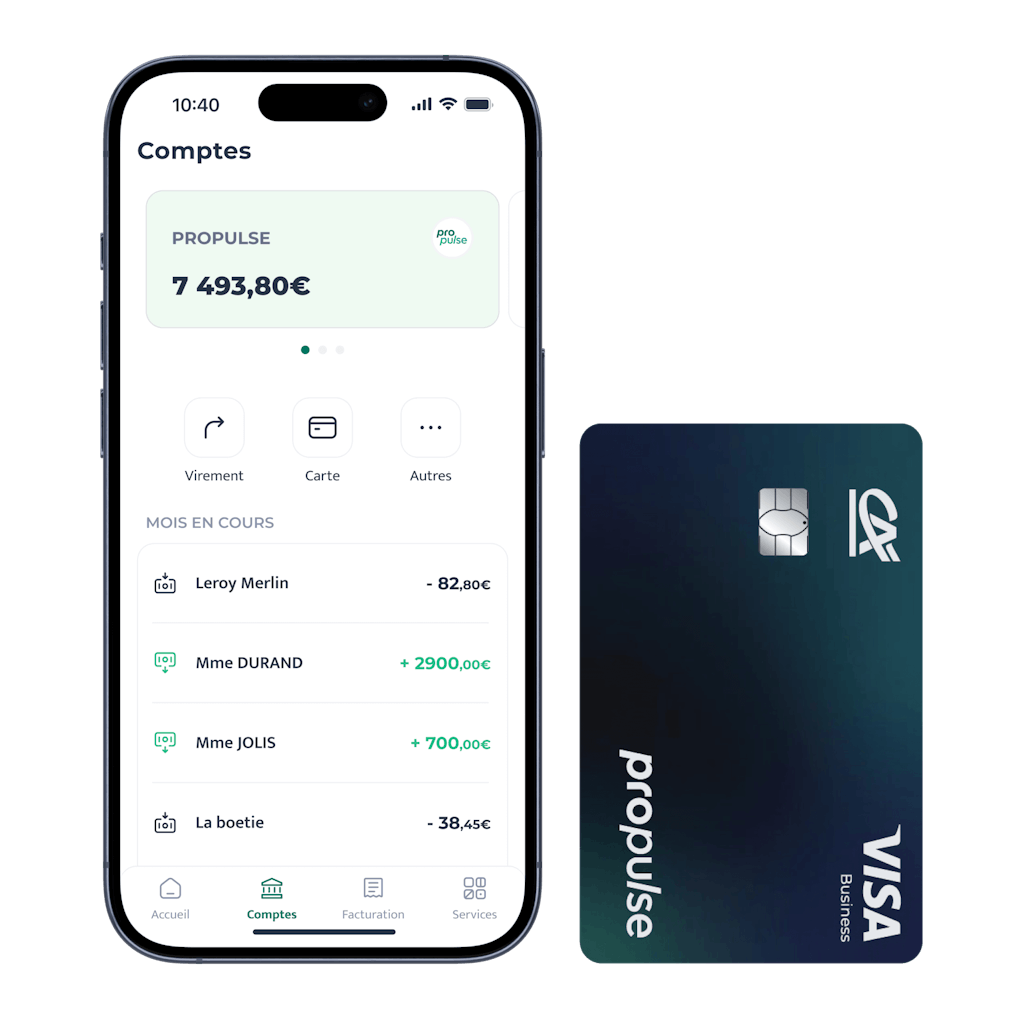 Compte pro et carte bancaire Propulse
