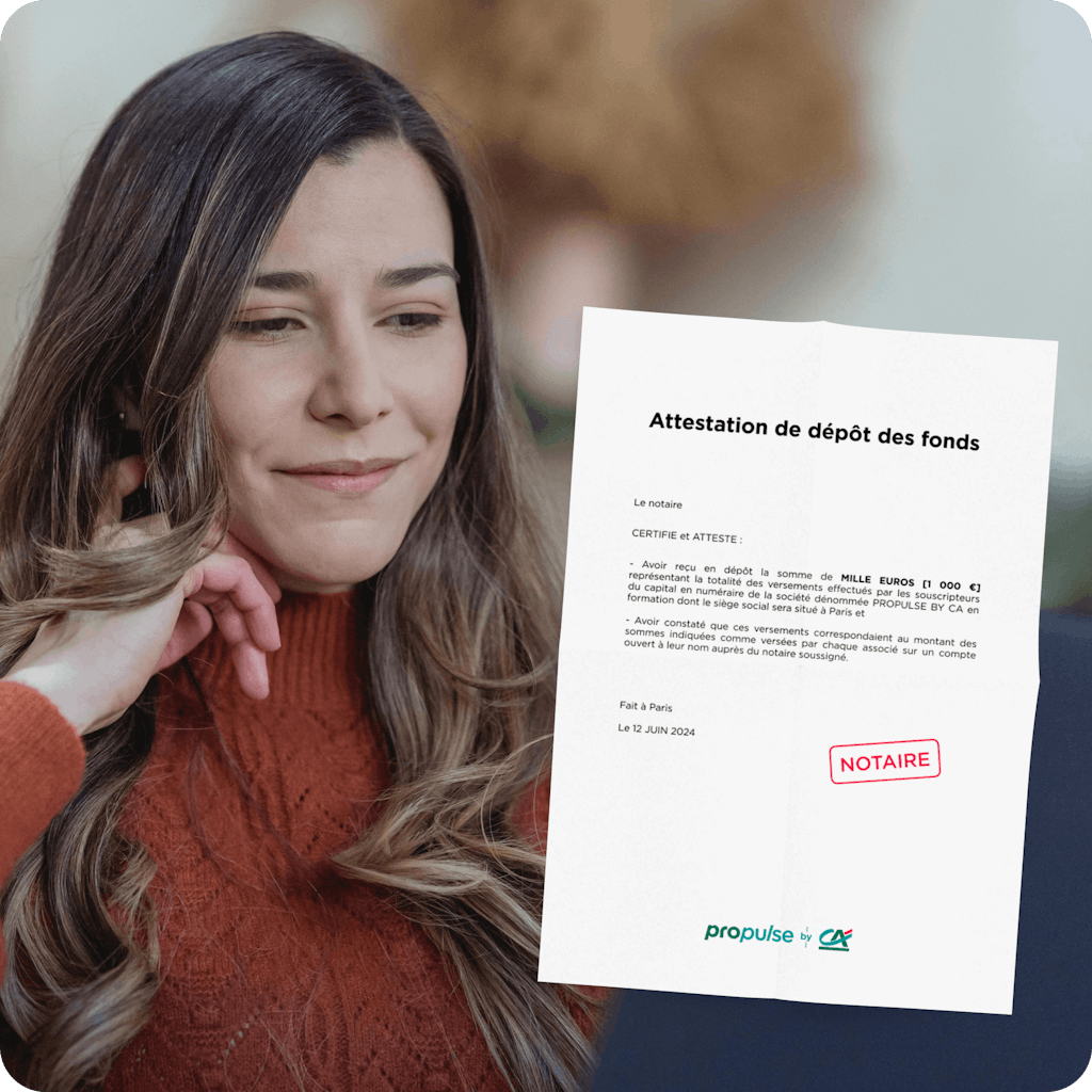 Attestation de dépôt des fonds Propulse Attestation de dépôt des fonds Propulse