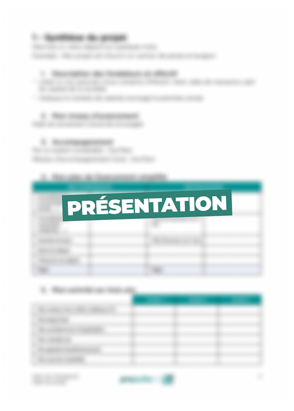 Présentation du Business Plan