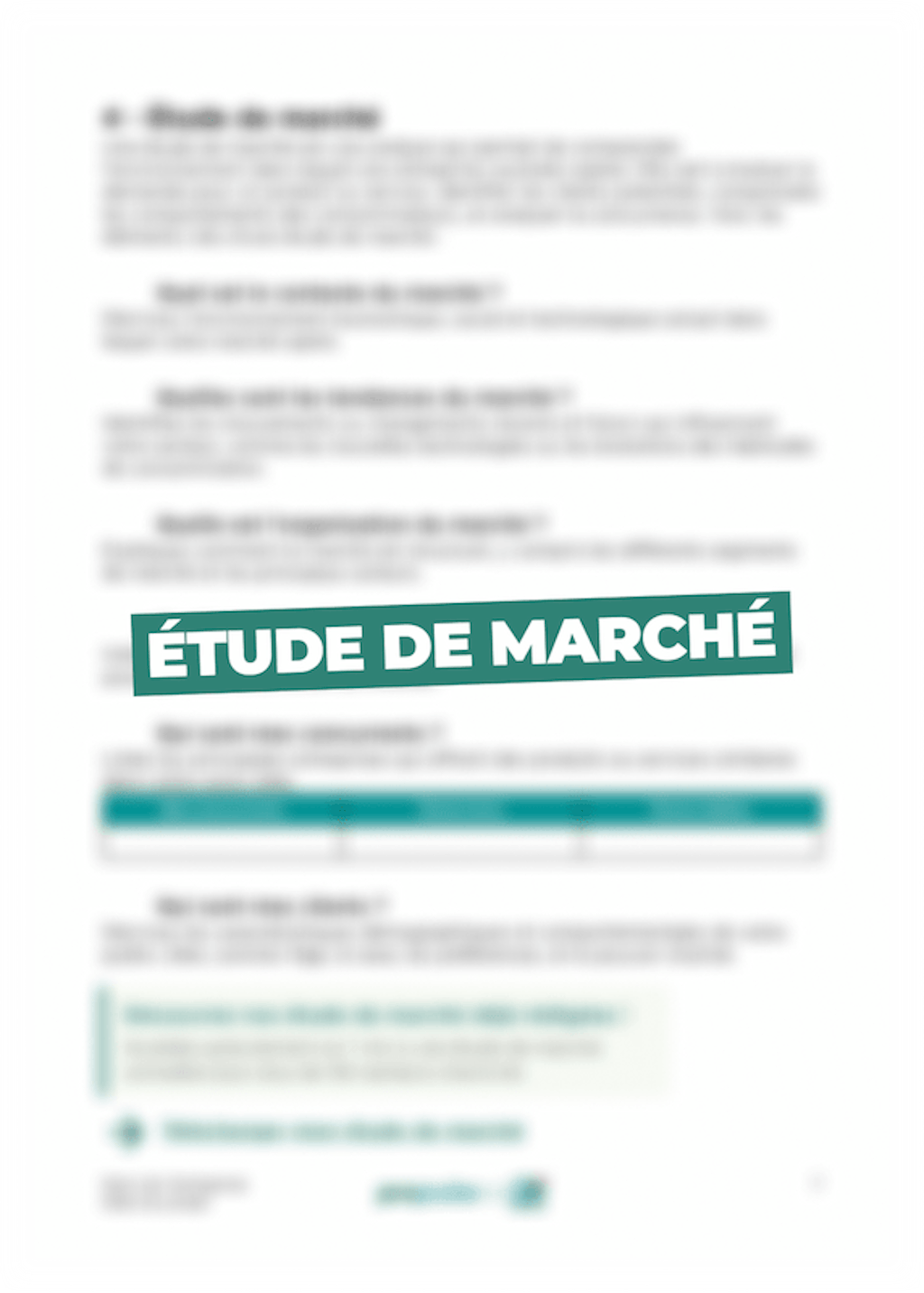 Étude de marché du Business Plan