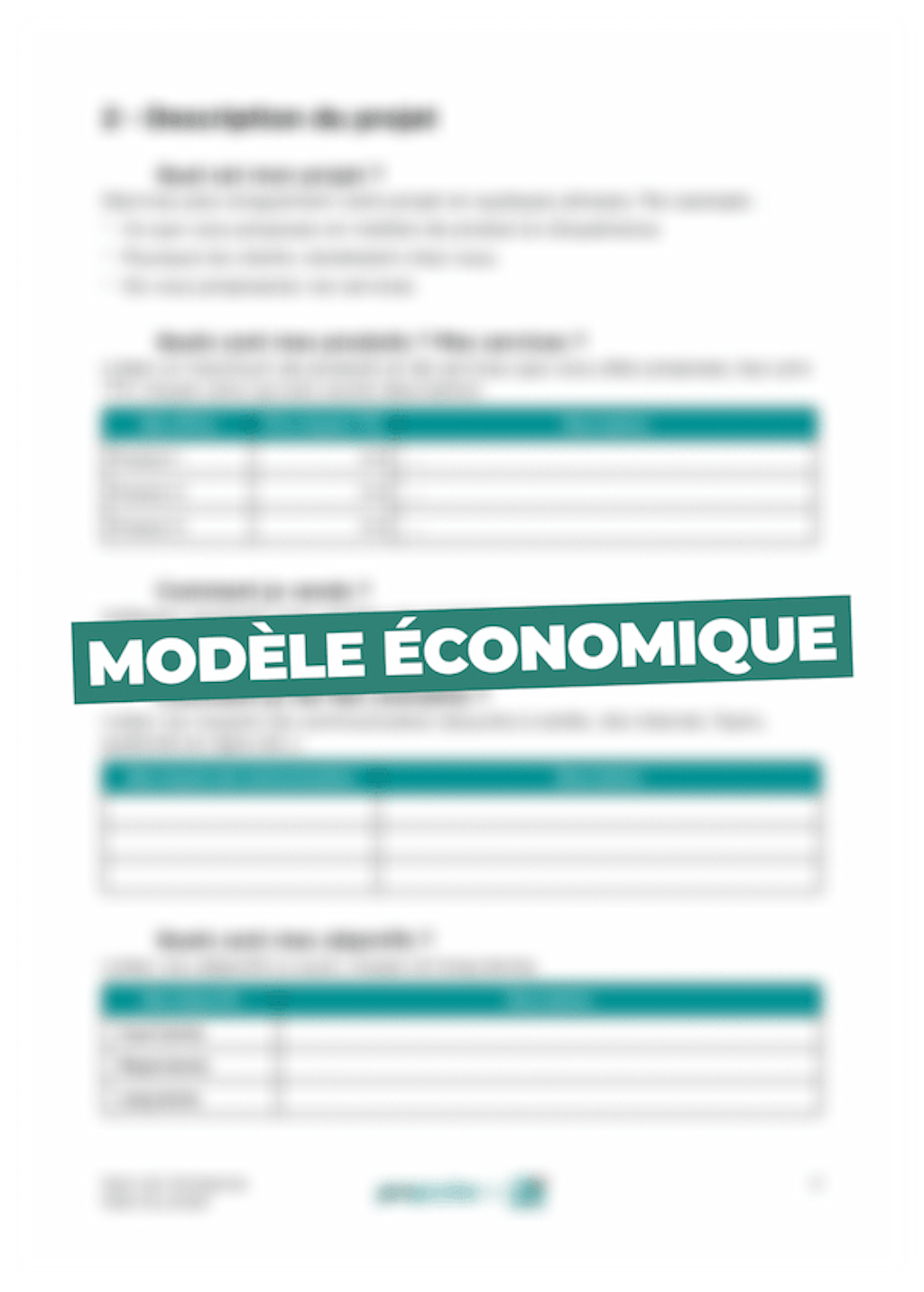 Modèle économique du Business Plan