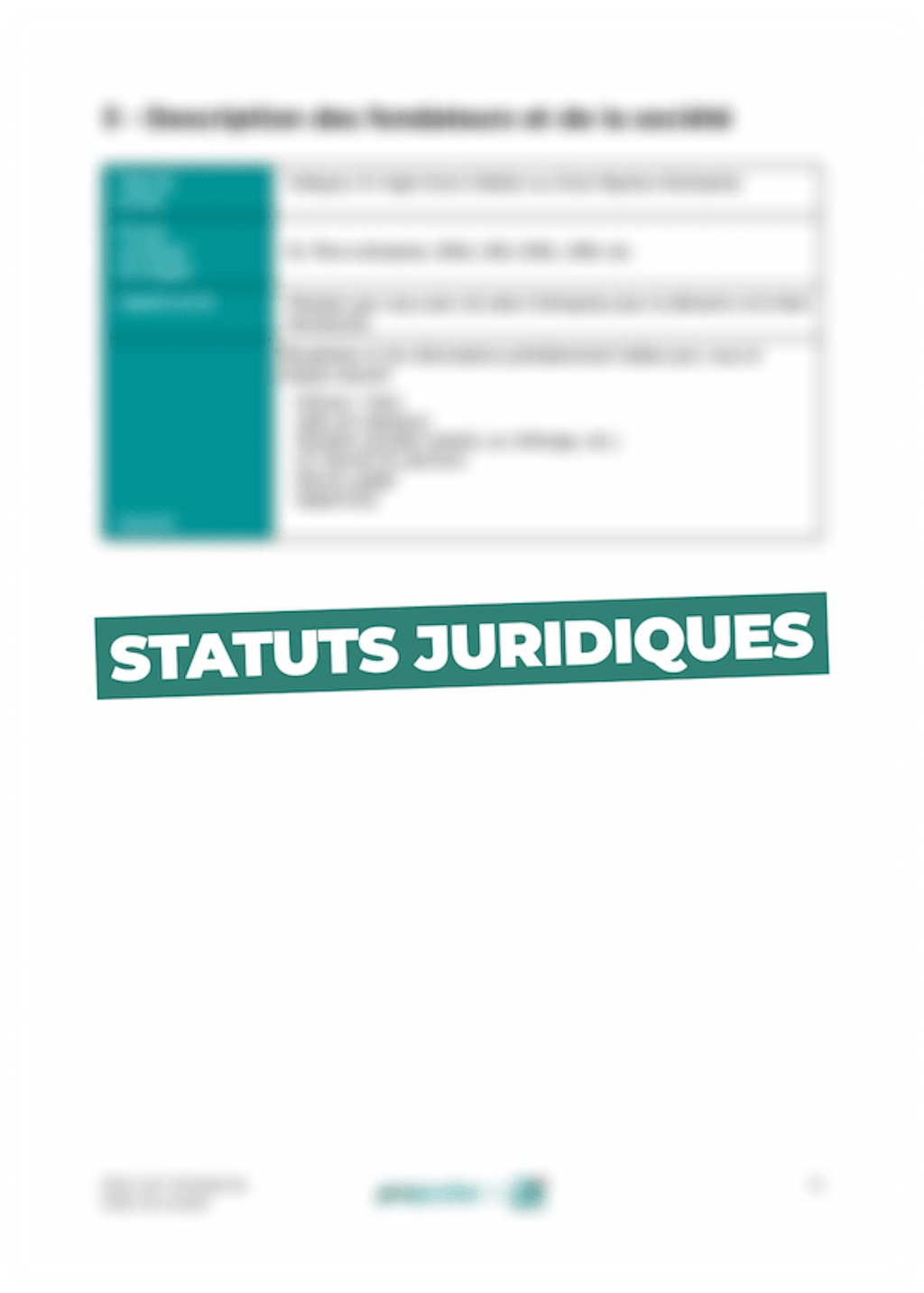 Statuts juridiques du Business Plan