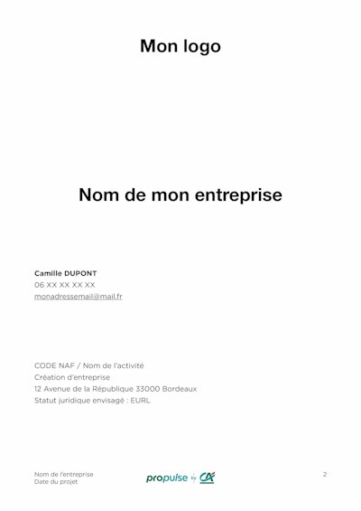 Business Plan page 2