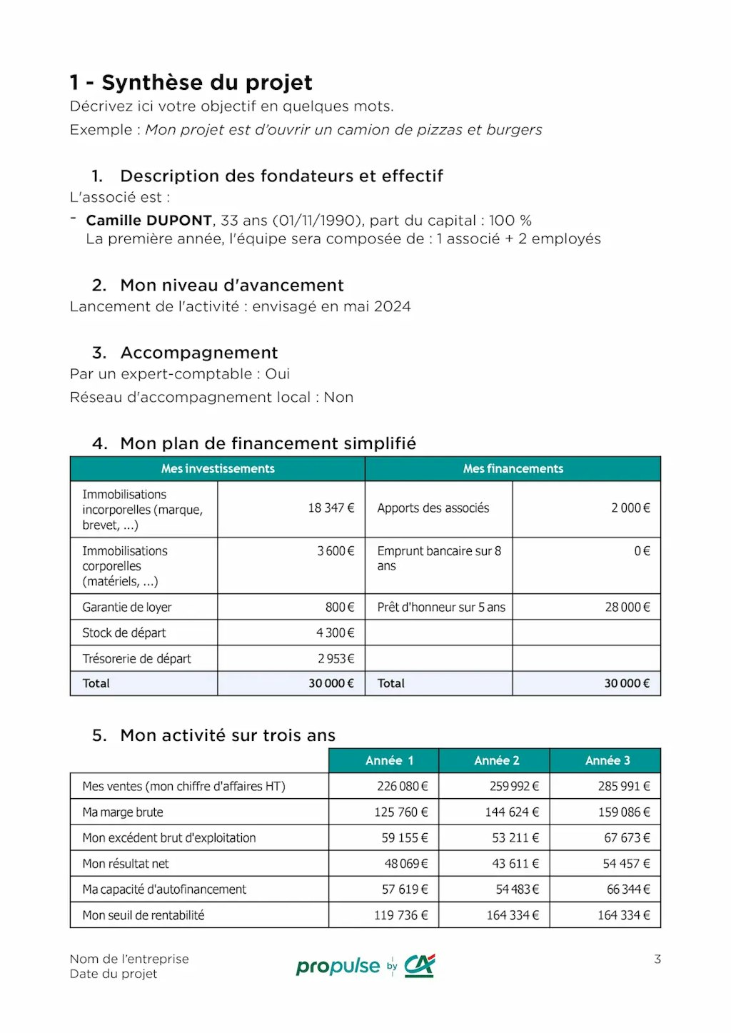 Business Plan page 3