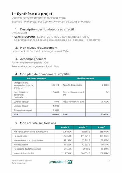 Business Plan page 3