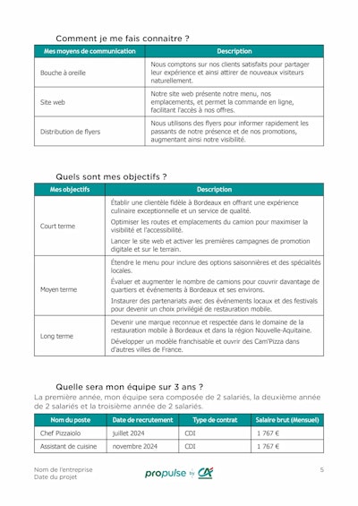 Business Plan page 5