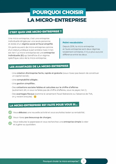 Aperçu Guide micro-entreprise page 3