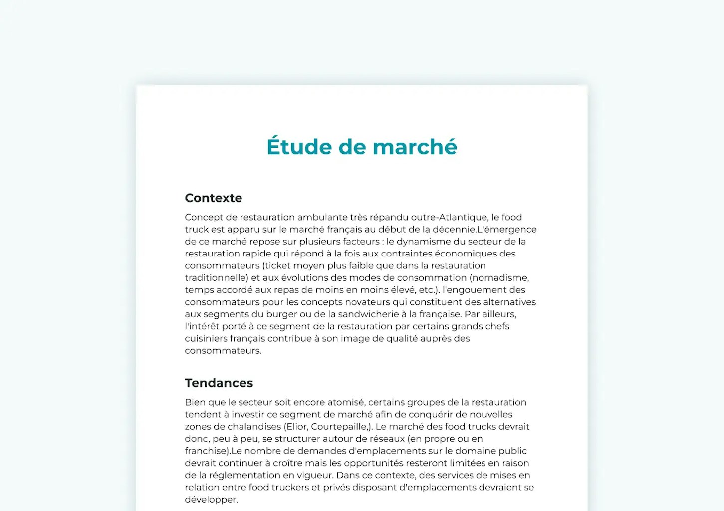 Etude sectorielle