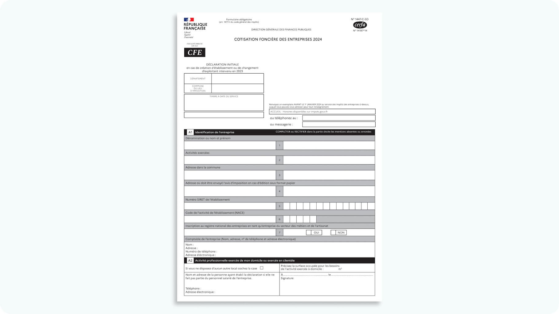 cfe formulaire