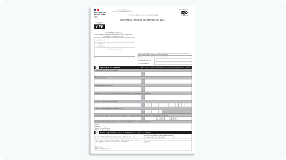 cfe formulaire