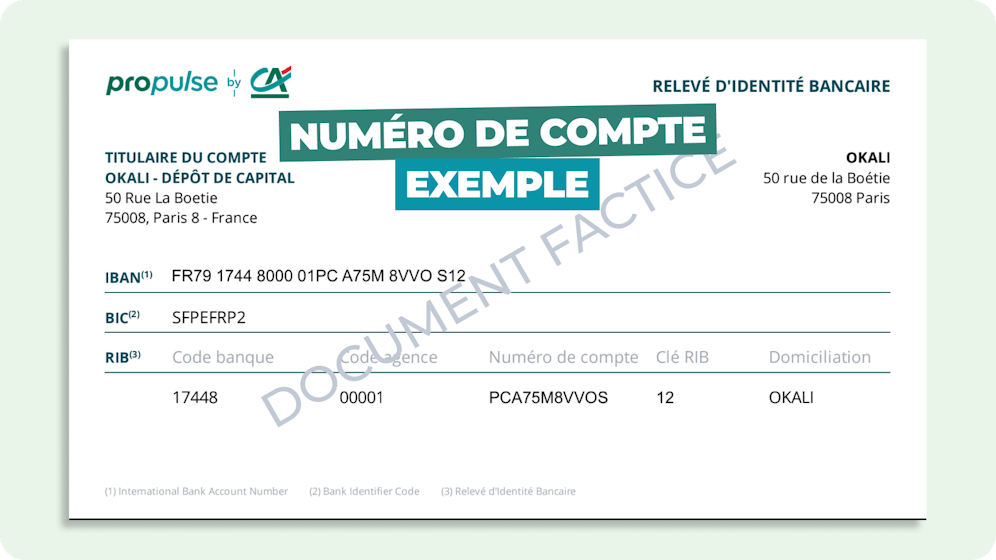 Exemple de numéro de compte bancaire