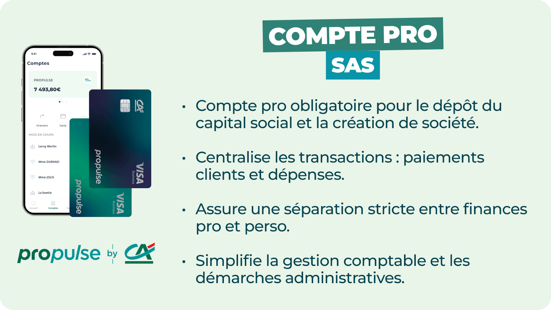 Infographie compte professionnel SAS
