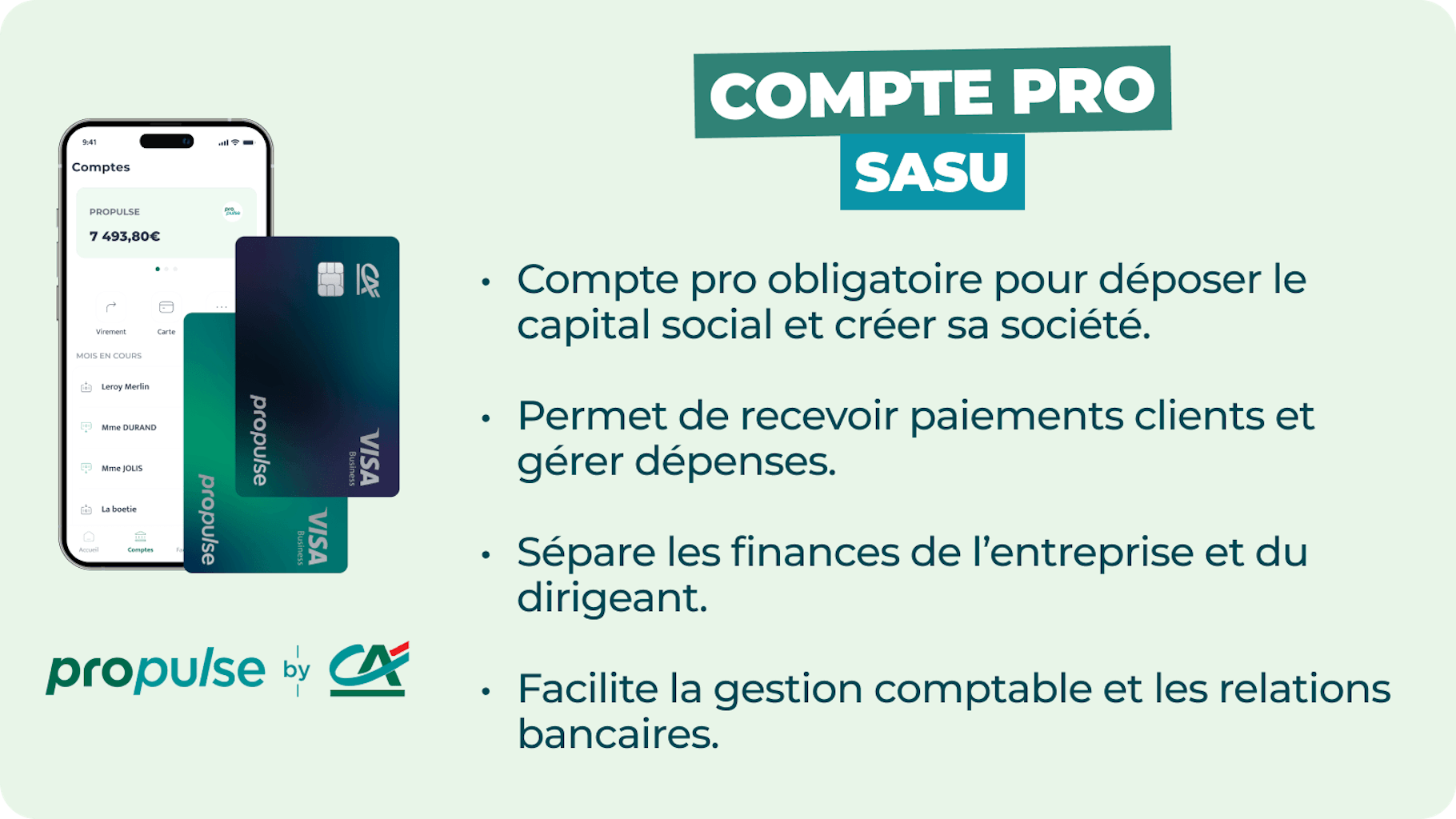 Compte professionnel SASU Infographie compte professionnel SASU