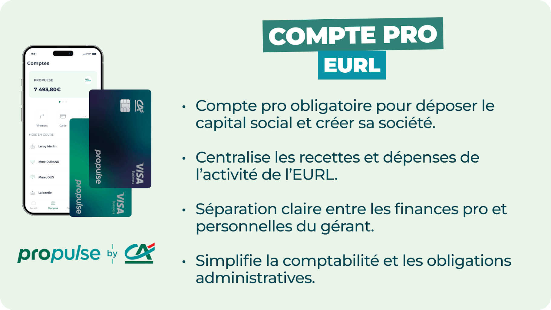 Infographie compte professionnel EURL