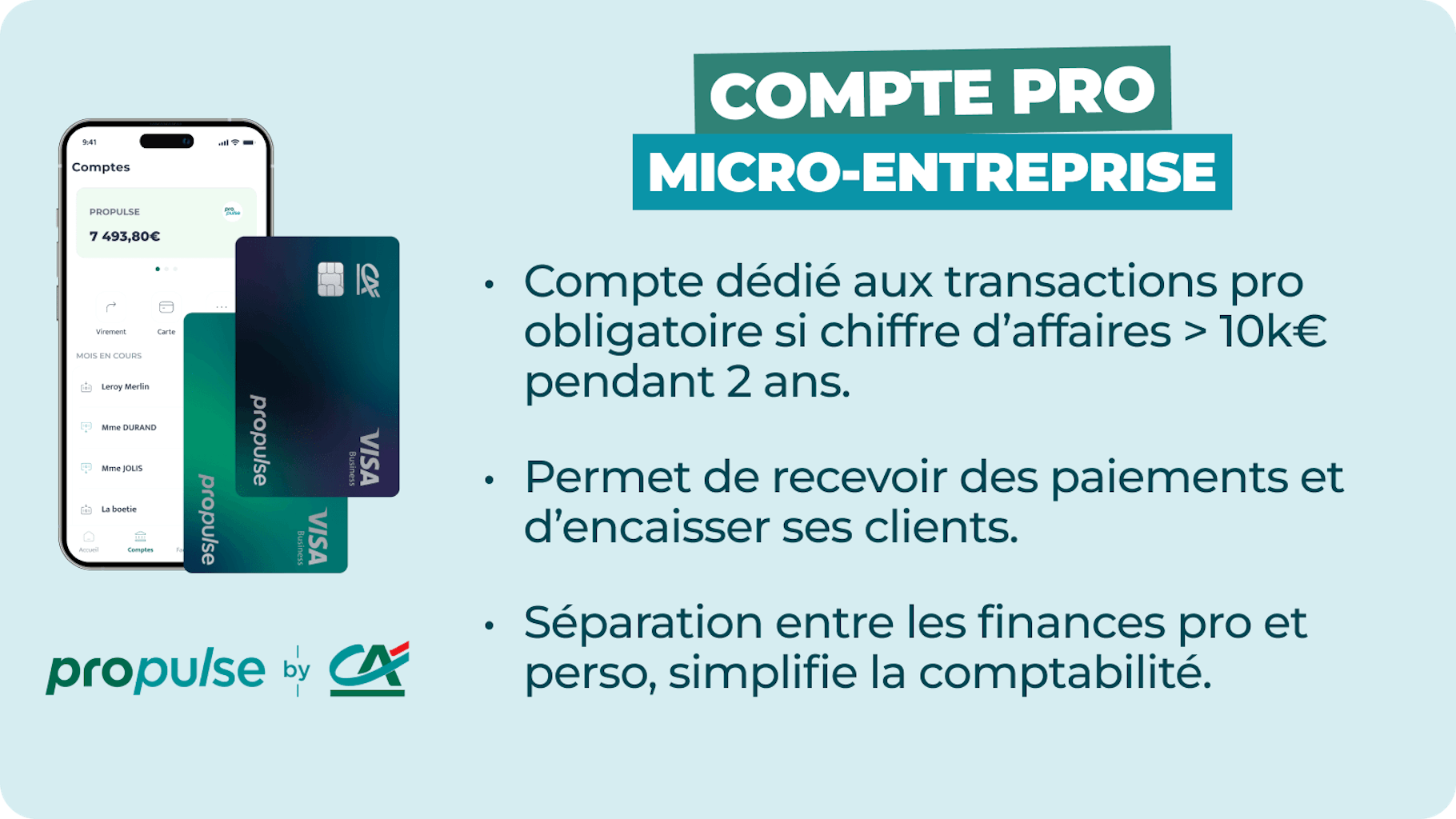 Infographie compte professionnel micro-entreprise