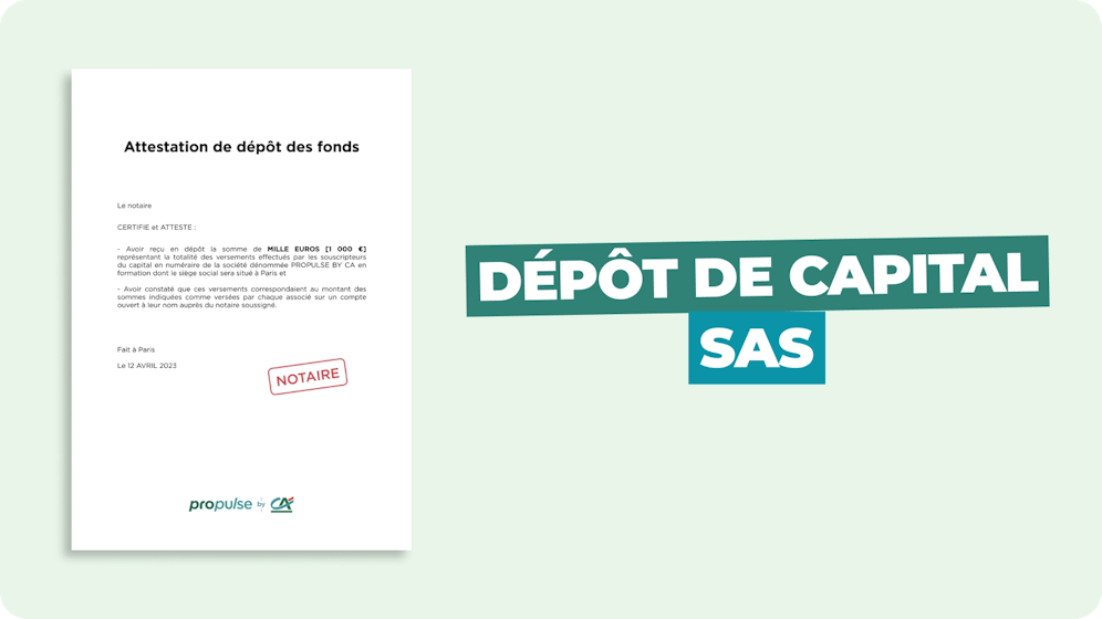 Dépôt de capital social SAS
