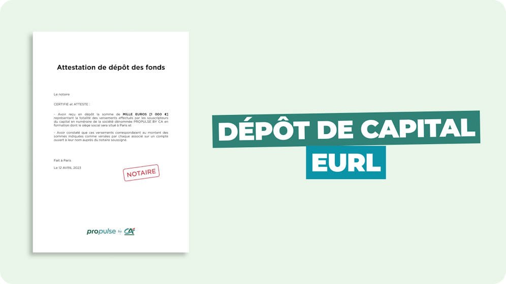 Dépôt de capital social EURL