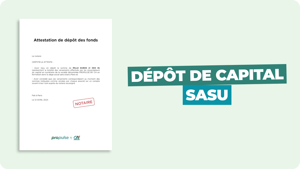 Dépôt de capital social SASU Dépôt de capital social SASU